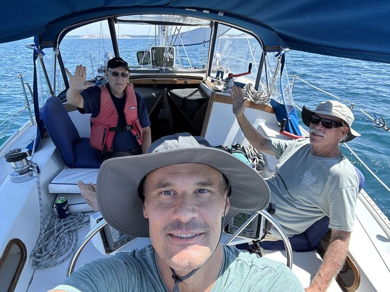 Matt Rolph out sailing with clients off the Southern California coast